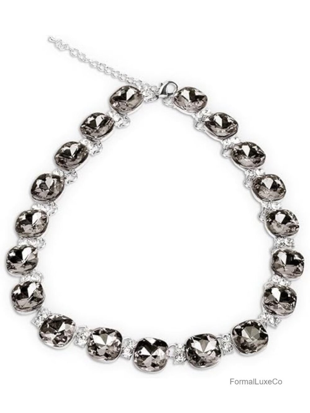 Crystal Choker Necklace for Women Bridal Statement Jewelry, Lobster Clasp, 20